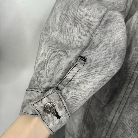 Vintage 90s 80s Gray Acid Wash Denim Jean Jacket - Picture 5 of 10